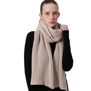 Apparis Cream Ribbed Knit Scarf OS NWT